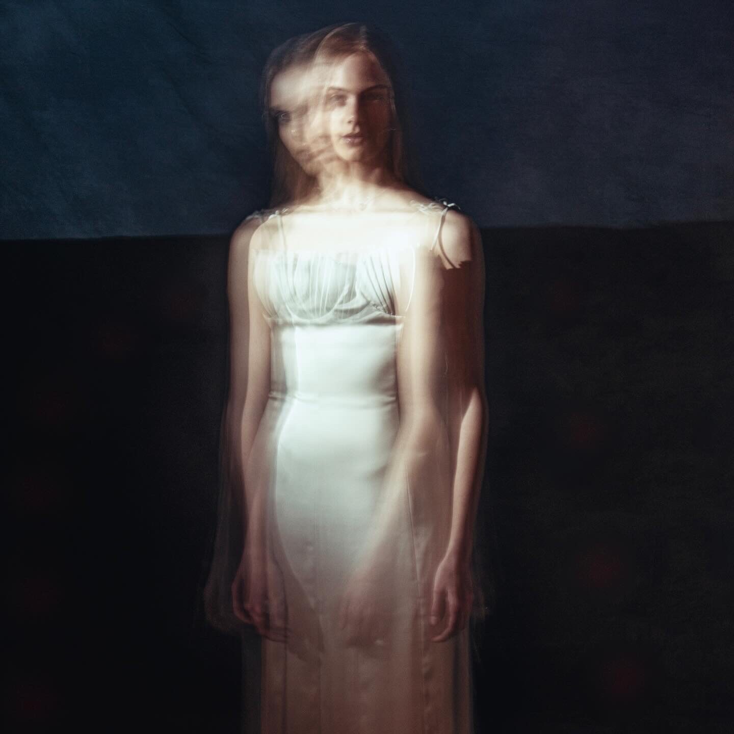 Portrait — light-painted with projection, Dhona × Jude